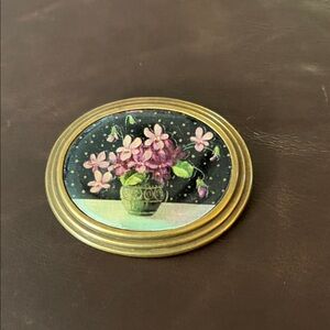 Vintage signed Two Women San Francisco Signed still life violets Rare.